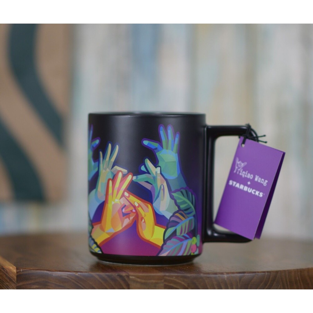 Starbucks American Sign Language ASL Sign Hands Ceramic Mug 12oz Yiqiao Wang